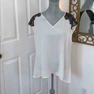 White and black blouse